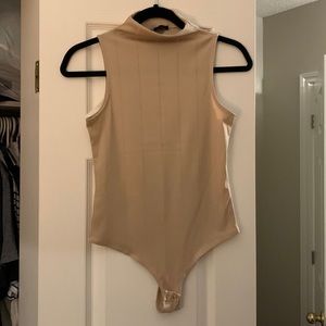 Beige Mock Neck Bodysuit